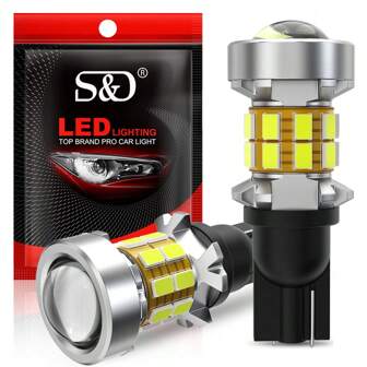 S&D 2 件 W16W LED 灯泡 T15 LED Canbus 无错误 920 921 912 灯 3014 芯片汽车倒车灯倒车刹车灯 6000K 白色 12V
