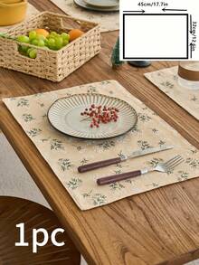 1/4/6/12pcs Yellow Ditsy Floral Double Layer Placemats, Bohemian Style Kitchen Dining Table Decor Coasters For Cups, Bowls, Plates, Suitable For Holidays, Parties, Dinners, Home Decoration - Multicolor - View 11