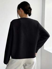 AuroraSilk Women's Solid Color Button-Up Casual Jacket, New Autumn/Winter Top, Great For Christmas & New Year