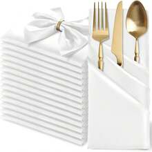 20pcs Silk Red Satin Napkins, 17 X 17 Inches Square Smooth Dinner Napkins For Wedding, Party, Celebration, Banquet, Restaurant, Thanksgiving, Christmas, Halloween