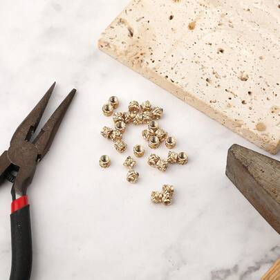 100pcs 3D Printing Brass Nuts, M3x4x5mm M3 Threaded Insert Knurled Brass Nuts Female Thread Knurled Heat Embedment Nut For 3D Printing Parts-Durable Metallic Fasteners For Laptop Shells, Automotive Components, Electronics Enclosures; High-Precision, Corrosion-Resistant, Vibration-Resistant, Easy-Install, Versatile For Prototyping And DIY Projects, Compatible With Resin And FDM Printers, Standard M3 Hole Alignment, Heat-Resistant Performance, Load-Bearing Reliability, Plug-And-Play Installation, Long-Lasting Finish