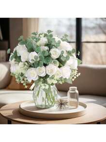 1 PIEZA Ramo artificial de flores de rosa, hortensia y peonía - Regalo del Día de San Valentín, decoración de fiesta de cumpleaños, canastas de flores de boda, flores de novia, decoración para el hogar en comedores, dormitorios, alféizares de ventana, jarrones, decoraciones navideñas, jardines al aire libre, inicio del período escolar