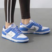 Nike Dunk Low 藍白色男女經典復古低筒板鞋 - 藍白色 - 查看 5