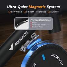 MERACH Exercise Bike Stationary Bikes, Brake Pad Bike With Exclusive App, Cycle Low Noise Indoor Cycling Recumbent Exercise Bike With 135KG Weight Capacity, Treadmill Tablet Fitness For Weight Loss - S26B2-Magnetic Resistance - 查看 4