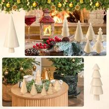 1 Set/1pc Vintage Mini Wooden Christmas Trees, Handmade Wood Christmas Trees, Rustic Mini Christmas Trees Set, Perfect For Christmas Table Centerpiece Decorations, Xmas Decor And Christmas Accessories - Multicolor - View 6