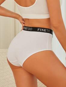 8Pcs Cotton Contrasting Belts, Fashionable And Slightly Tummy-Controlling Women's High-Waisted Briefs, Basic Women's Underwear - Nhiều màu - Xem 5