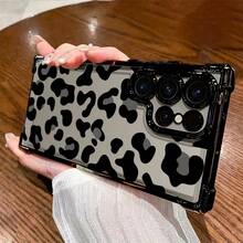 Funda de teléfono con patrón de leopardo negro Y2K para Samsung Galaxy S25 S24 S23 S22 S21 FE Ultra Plus 4G 5G, a prueba de golpes, transparente y suave - Colores mixtos - Ver 7