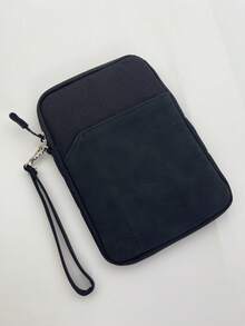 1 件涤纶材料粉色轻质拉链大容量多层电子笔记本带衬垫旅行保护套，适用于 8 英寸/11 英寸/12.9 英寸平板电脑 - 黑色 - 查看 10