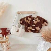 5件套卡通兔耳朵儿童衣架，木质晾衣架，情人节礼物 - 米色 - 查看 2