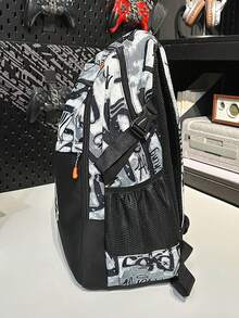 1 chiếc Balo du lịch cỡ lớn Classic Basic cho mùa tựu trường, có ngăn đựng laptop, Balo thời trang đa năng, Túi thể thao tối giản, Cặp học sinh bằng vải nylon bền bỉ - màu đen - Xem 3