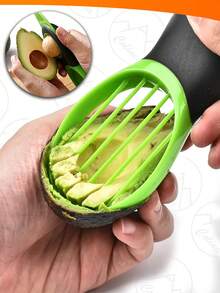 Cortador De Abacate Avocado Multifuncional 3 em 1 Fatiador Removedor De Caroço - Multicolorido - Visão 2