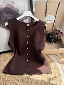 Regatas e camisolas femininas - Marrom Chocolate - Ver 1