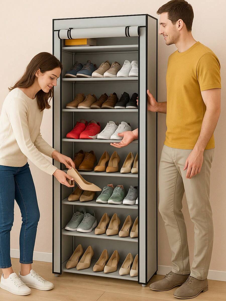 Armario zapatero vertical múltiples niveles almacenamiento zapatos organizador calzado ahorro espacio diseño funcional entrada dormitorio resistente moderno - Multicolor - Ver 1