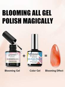Clear Blooming Gel, Soak Off UV LED Gel Polish For Spreading Effect, Magic Marble Watercolor Flower Blooming Nail Polish Semi Permanent Nail Art - 無色 - 查看 4