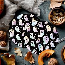 10pcs/20pcs/40pcs/50pcs/Set, Piring Pesta Sekali Pakai Halloween Pelangi Hitam, Piring Kertas Laser Hantu Perak, Piring Holografik Berubah Warna untuk Perlengkapan Dapur Horor, 9 Inci x 7 Inci - Tipe B Hitam - View 6