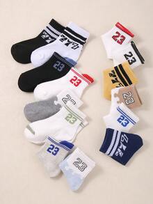 24双随机数字印花休闲短袜，男女童款 - 彩色 - 查看 7