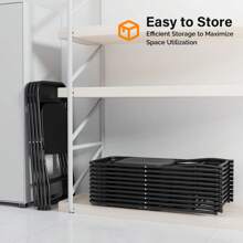 10 Pack Black Plastic Folding Chair, Indoor Outdoor Stackable Seat - 黑色 - 查看 2