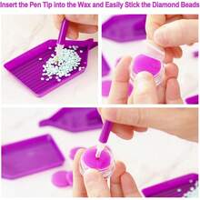 13pcs Diamond Painting Art Accessories, V-Shaped Corner Opening Diamond Art Trays Kits For Adults With Diamond Painting Pen And Wax Glue, Rhinestone Bead Tray For Diamond Painting Dotz Tools Storage - 1 - 查看 6