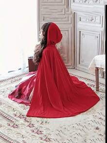 1 件小红帽披肩 - 亮红色涤纶派对披肩，35.43 英寸 - 非常适合万圣节、圣诞节、复活节、情人节等。多功能节日角色扮演披肩，万圣节女巫连帽披肩 - 彩色 - 查看 14