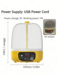 1pc Home Incubator For Chicken, Duck, Bird, Turtle Eggs Hatching, With Incubation Box, Automatic Or Manual Egg Turning, Capacity: Up To 4 Chicken Eggs Or 8 Pigeon/Bird Eggs, USB Powered (Adapter Not Included) - Multicolor - View 8