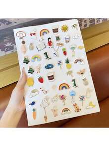 10/20/40/50 buc Insigne metalice creative cu desene animate, insigne, accesorii decorative pentru îmbrăcăminte, rucsacuri, pălării, cadouri pentru petreceri, accesorii pentru cupluri, cadou ideal pentru prieteni, accesorii de toamnă-iarnă, potrivite pentru adolescenți, tineri, bărbați, casual, activități în aer liber, atletice, vacanță, cadouri de absolvire, ziua de naștere, purtare zilnică, bijuterii de Halloween, accesorii pentru costume, brelocuri pentru genți, accesorii de birou, Crăciun. - Multicolor - Vizualizare 2