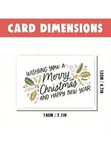 1pc Christmas Themed Folding Card, Suitable For Invitation, Greeting Card, Great Gift For Friends And Family, Includes Envelope