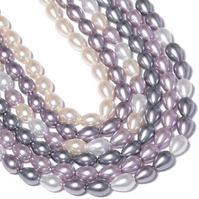 3x5mm 4x6mm 5x8mm 6x9mm Fahsion Waterdrop Shape Beads Glass Material Beads Faux Pearl Loose Beads For Women Elegant Earring Necklace Jewelry Making Diy Beading Accessories 1strand