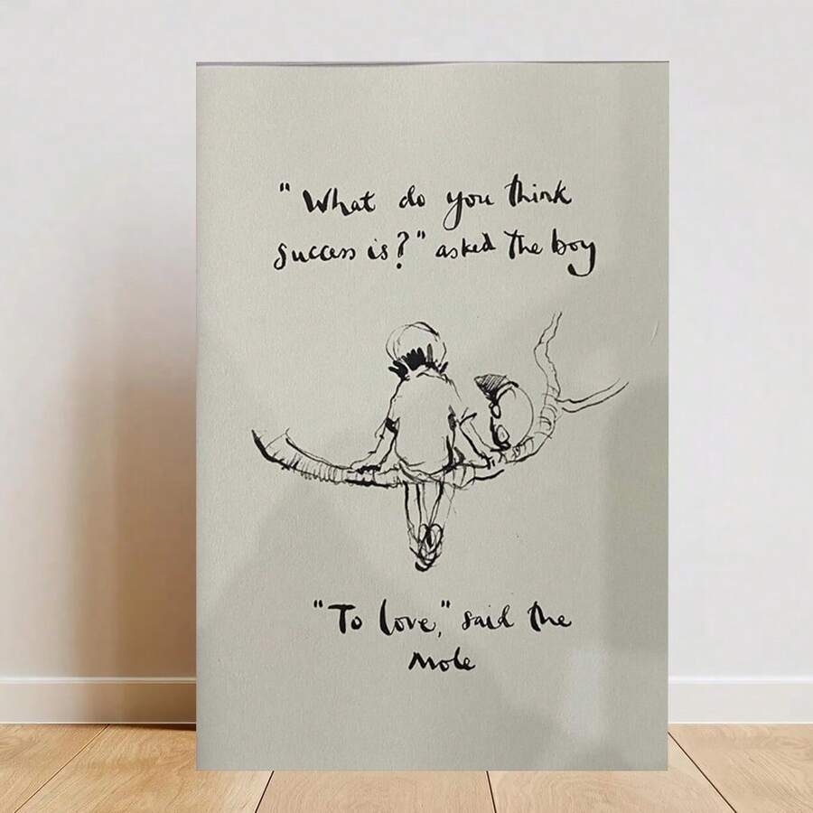 Framed Book Page Art - Heartfelt Mounted Quote From The Popular Charlie Mackesy Book The Boy, The Mole, The Fox And The Horse.Canvas Poster - 框架 - 查看 1