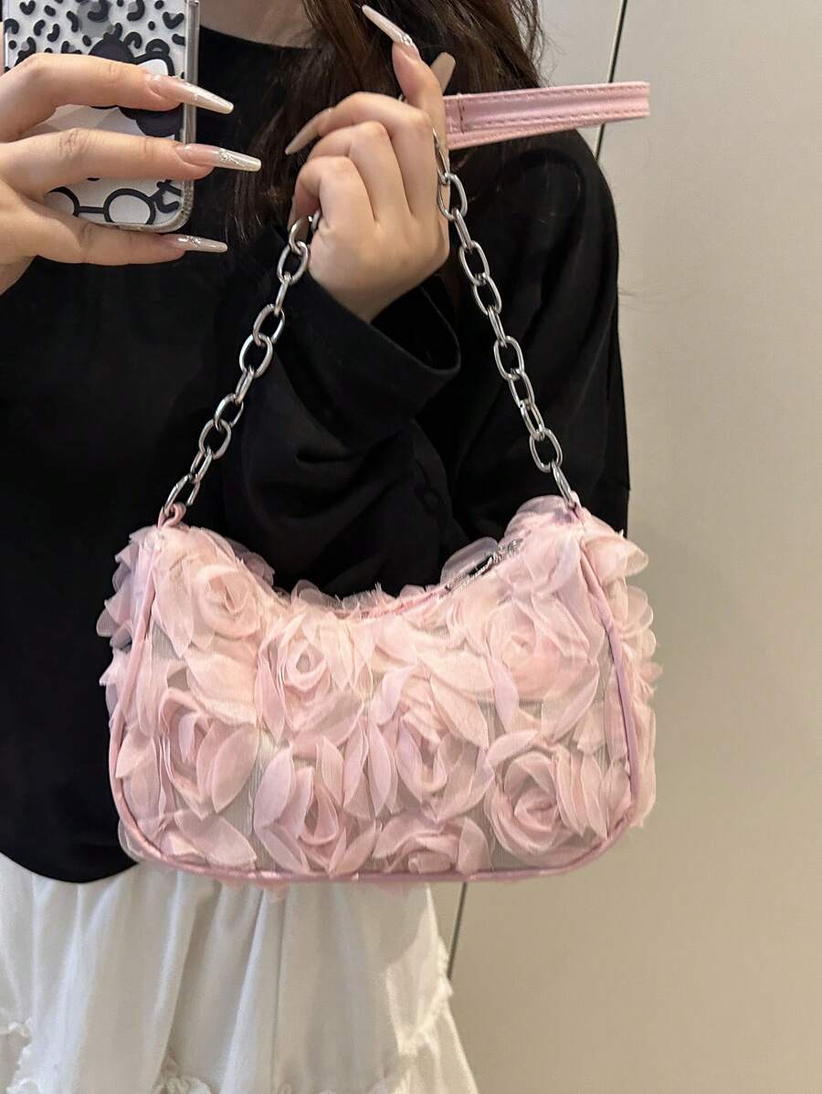 时尚花卉链条手提包、单肩包