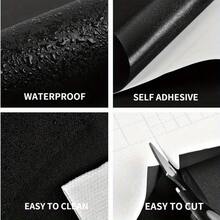 1 Roll 40cm Wide Wallpaper, Wall Decor, Matte Black Removable Thick Wallpaper, Black DIY Self-Adhesive Contact Paper Waterproof Wallpaper, Suitable For Wall And Furniture Covering, Home Cleaning, Kitchen Renovation, Ideal For Graduation Gift - Black - View 8