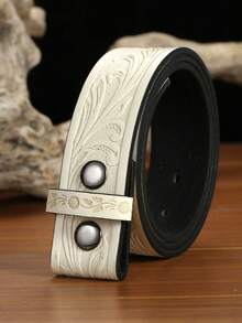 1pc Men's Embossed Button Buckle PU Belt, Vintage Casual Waistband, Can Be Paired With Plate Buckle Summer, School Fall, Autumn, Halloween Autumn-Winter Accessories,Suitable For Teens, Youth,Men,Casual, Outdoor, Athletic, Vacation, Graduation Gifts, Birthday, Daily Wear - A - View 15