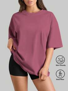 SUPEKYKO Women's Plus Size Short Sleeve T-Shirt - Loose Fit Active Top For Gym, Yoga & Casual Wear | All-Season Comfort