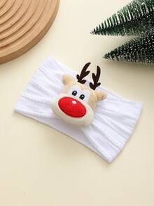 jralon Set de 5 diademas elásticas de nailon con estampado jacquard con estilo navideño para bebé, suaves y cómodas, con ambiente festivo