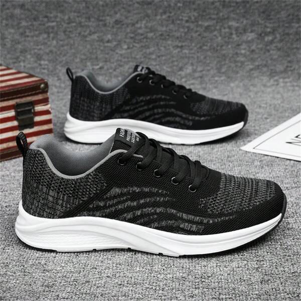 New Men's Breathable Mesh Casual Shoes, Outdoor Sports Sneakers With Soft Sole Non-Slip Running Shoes, Summer