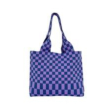 Women Shoulder Bags - 藍綠色棋盤格 - 查看 7