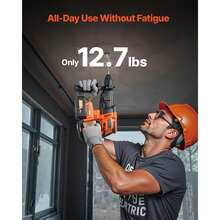 20V Brushless Cordless Hammer Drill, Lithium-Ion 1 Inch Rotary Hammer Driver, SDS-Plus Electric Lightweight Power Tool Kit With Battery And Charger, 4 Functions, 1200 RPM, 5300 BPM - US A Type Plug(110-127V) - View 4