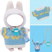 Pullover, Halskette, Umhängetasche Set, Neues Produkt, für Labubu (Plüschpuppe nicht enthalten)