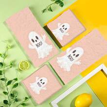 2/4 Pcs Ghost Pattern Printed Dish Towels, Halloween, Super Absorbent Microfiber Modern Towels For Cooking And Baking, Printed Dishcloths, Cleaning Towels, Hand Towels, Tea Towels, Super Soft And Highly Absorbent, Great Gift For Neighbors, Moms, Friends, Birthday, Halloween, Housewarming, Kitchen Decor, Household Essentials