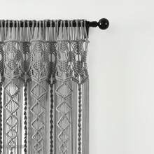 LUSH DECOR Boho Macrame Textured Cotton Window Curtain/Room Divider/Doorway/Wall Decor Blush 40X84 Halloween-Fall Decor-Room Decor - Gray - 查看 5
