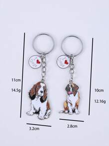 1 pièce Porte-clés mignon de dessin animé de caniche animal, accessoires de voiture de la Saint-Valentin, breloques de sac, décoration scolaire animale