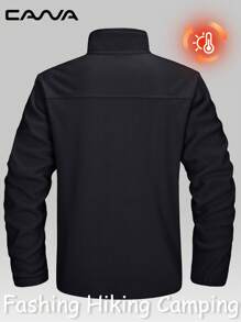 Cavva 男士抓绒外套 轻便防风 柔软保暖 冬季户外拉链外套 徒步 露营 钓鱼 滑雪