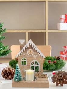 1 Stück Weihnachtskerzenhalter Deko Teelampe Weihnachtsdekoration Kerzenhalter Weihnachtsmann Kerzenhalter Weihnachtskerzenhalter Fenster Holzhaus Tischdekoration Tischzentrum Kerzenhalter (ohne Kerzen) Weihnachtsdekorationen Winterraumdekoration