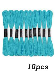 1 Set Of 10pcs Embroidery Floss, 8m/Pc Cross Stitch Thread, Handmade Embroidery Yarn Suitable For Various DIY Embroidery Sewing Projects