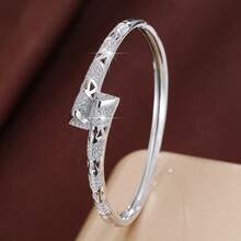 1pc Geometric Hollow Triangle Prism Design Cubic Zirconia Women Bracelet - Multicolor - View 2