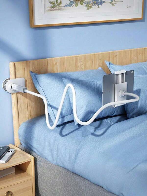 Soporte universal giratorio 360° para tableta y teléfono - Base espiral flexible, adecuado para navegar cómodamente - Compañero perfecto para la mesita de noche para tabletas y teléfonos inteligentes