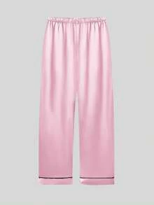 2件套少女粉色长袖和长裤睡衣套装 - 粉色 - 查看 5