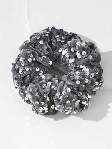 1pc Large Black Hair Scrunchie With Vintage Red Sequins, Hair Tie And Hair Accessories For High-End Feel Scrunchies Scrunchy Hair Ties Ponytail Head Accessories Elastic Band Hair Rubber Bands - 1 Item - View 15