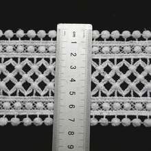 Viền ren thêu tinh tế rộng 2,95 inch tan trong nước, ren polyester rỗng hai cạnh không co giãn, dùng để may quần áo, đồ thủ công tự làm, trang trí viền váy, eo và cổ áo - Ren trang trí đa năng, ren họa tiết hoa | Thiết kế rỗng tinh tế, vải ren - trắng - Xem 7