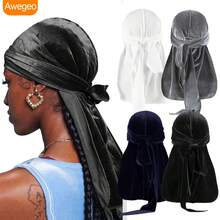 Awegeo 4 chiếc băng đô nhung màu trơn - Phụ kiện đội đầu kiểu cướp biển unisex, thích hợp cho các hoạt động thể thao ngoài trời, mũ cướp biển, trang phục cướp biển. - 4 CÁI - Xem 18