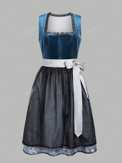 ii Women's Bavarian Oktoberfest German Dirndl Dress Halloween Carnival Costumes For Traditional Bavarian Beer Garden